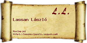 Lassan László névjegykártya